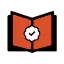 Red open box icon with central badge