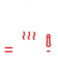 Sauna icon with heat waves and thermometer