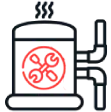 Red pentagram emblem on black background