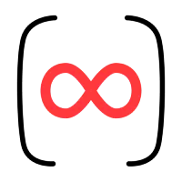 Red infinity symbol on transparent background