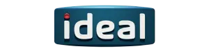 Ideal logo on teal background